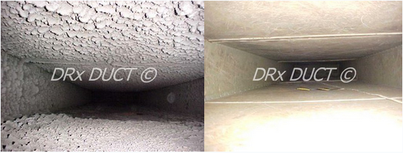 comparison between before and after of ductwork cleaning